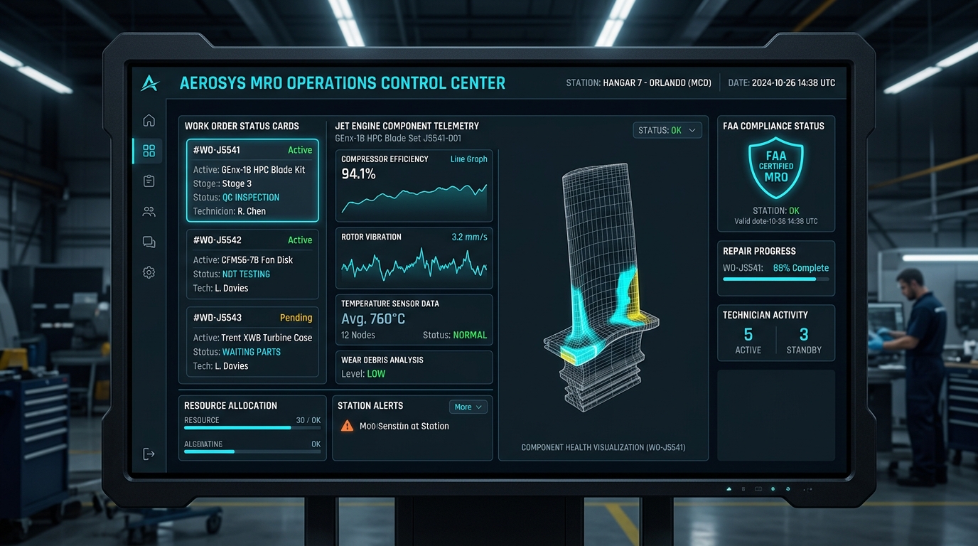 Live MRO Plus Aerospace Operations Control Center